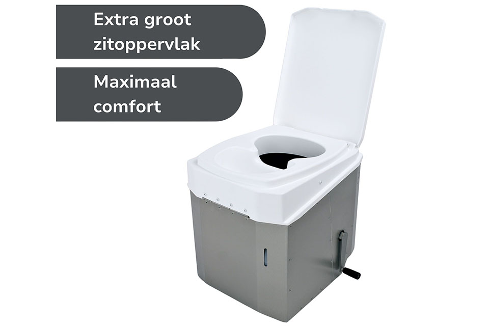 Zij-aanzicht van een Bio Tioo droogtoilet