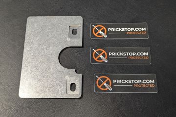 Prickstop inbraakbeveiliging voor het cilinderslot van de bestuurdersdeur met 3 zwarte waarschuwingsstickers