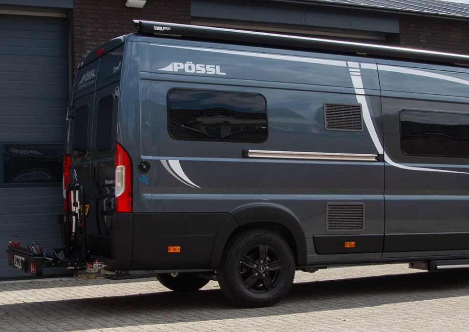 Pössl Roadcruiser met afneembare Busbiker fietsendrager