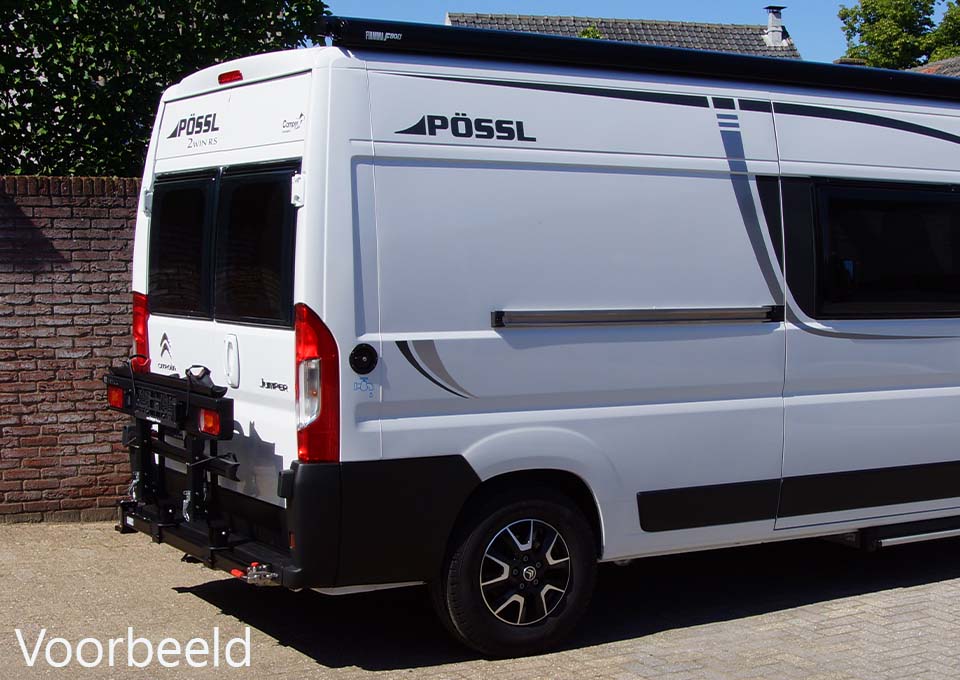 Bij Campertrek Buscampers kun je een camper huren met een Busbiker fietsendrager