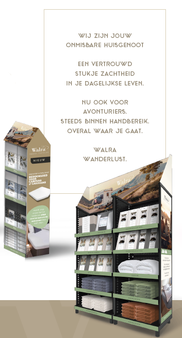 Walra travel textiles winkelpresentatie alle producten